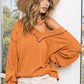 BiBi Textured Exposed Seam Drop Shoulder Knit Top - Farnelli