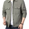 Men's Plus Size Casual Corduroy Snap-Down Jacket - Army Green