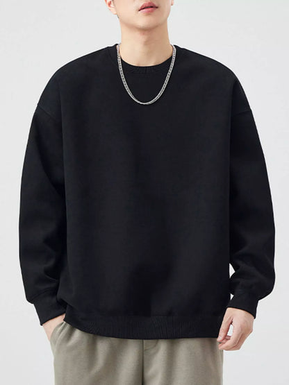 Men's Plus Size Crew Neck Long Sleeve Sweatshirt - Farnelli