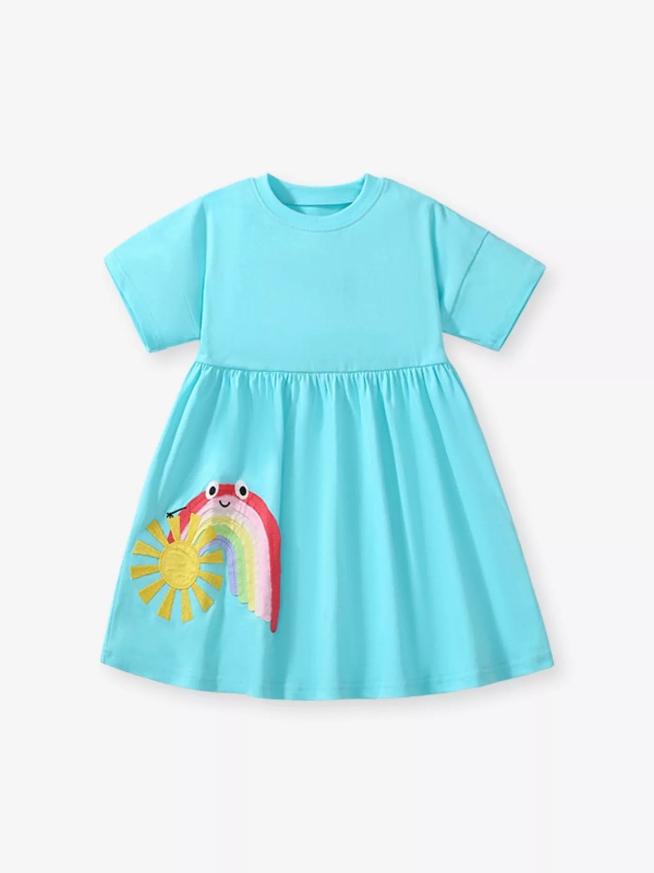 Children's Embroidered Short Sleeve Dress - Farnelli
