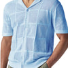 Men's Button Down Checkered Eyelet Shirt - Light Blue
