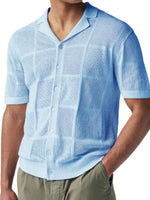 Men's Button Down Checkered Eyelet Shirt - Farnelli