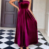 Ruched Tube Midi Dress - Burgundy