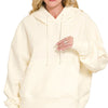 Zenana Oversized Fleece Kangaroo Pocket Hoodie - CREAM