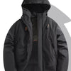Men's Full Size Hooded Padded Winter Coat Plus Size - Black