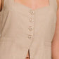 Zenana Linen Tie-back 4-button Vest with Lining - Farnelli