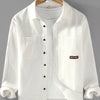 Men's Plus Size Button Up Long Sleeve Shirt - White