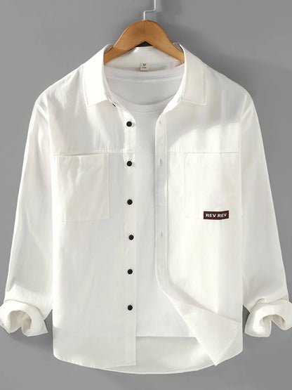 Men's Plus Size Button Up Long Sleeve Shirt - Farnelli