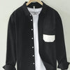 Men's Plus Size Button Up Long Sleeve Shirt - Black