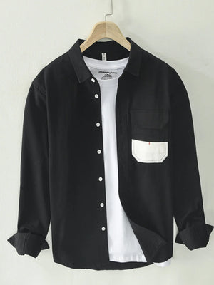 Men's Plus Size Button Up Long Sleeve Shirt - Farnelli