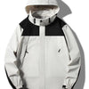 Men's Plus Size Casual Lightweight Hooded Jacket - Fog Lotus White