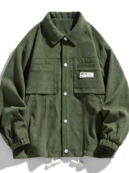 Men's Plus Size Corduroy Button-Down Jacket - Farnelli