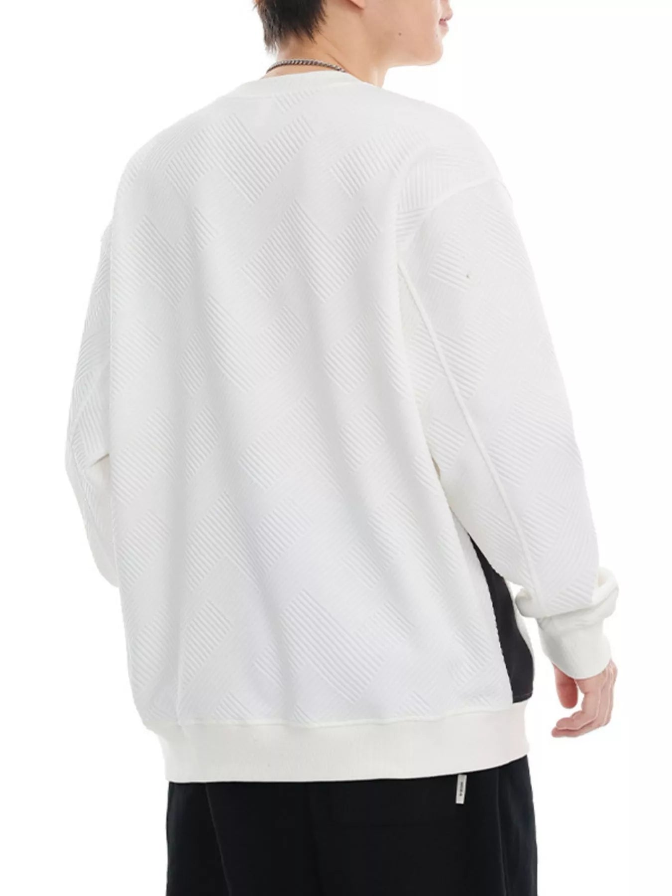 Men's Plus Size Crew Neck Sweatshirt with Pocket Detail - Farnelli