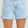 RISEN Full Size High Rise Belted Roll Up Shorts Plus Size - LIGHT