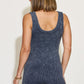 Zenana Ribbed Washed Round Neck Sleeveless Romper - Farnelli