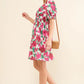 And The Why Smocked Floral Ruffle Short Sleeve Mini Dress - Farnelli