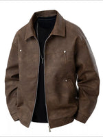 Men's Plus Size Zip Up Bomber Jacket - Farnelli