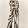HYFVE Striped Button Up Shirt and Pants Set - Black