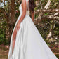Cinderella Divine BD104W Ravishing Cowl A-Line Satin Gown