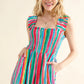 And The Why Full Size Striped Smocked Sleeveless Jumpsuit - Farnelli