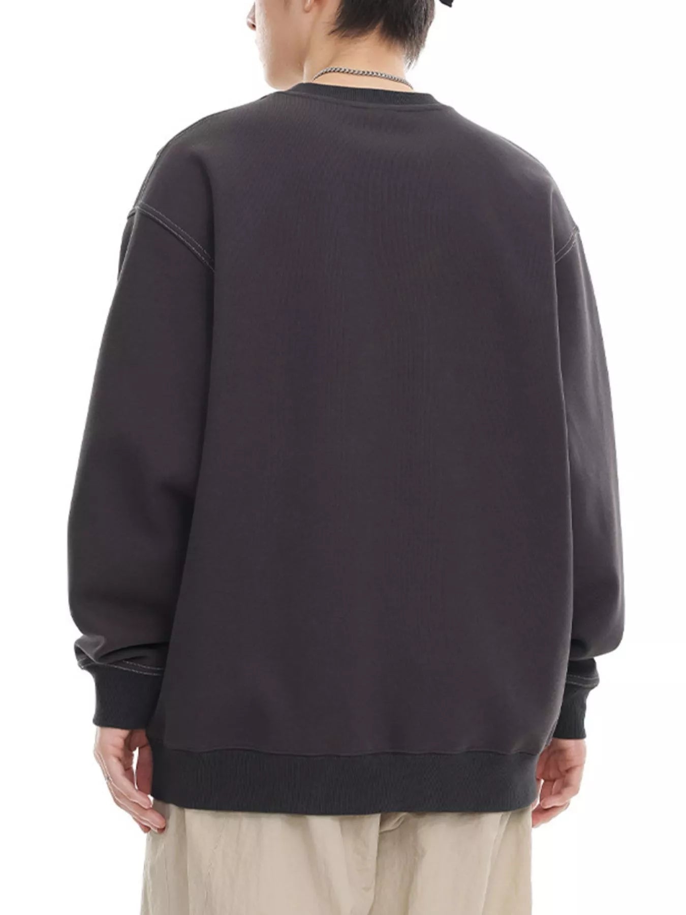 Men's Plus Size Round Neck Long Sleeve Sweatshirt - Farnelli