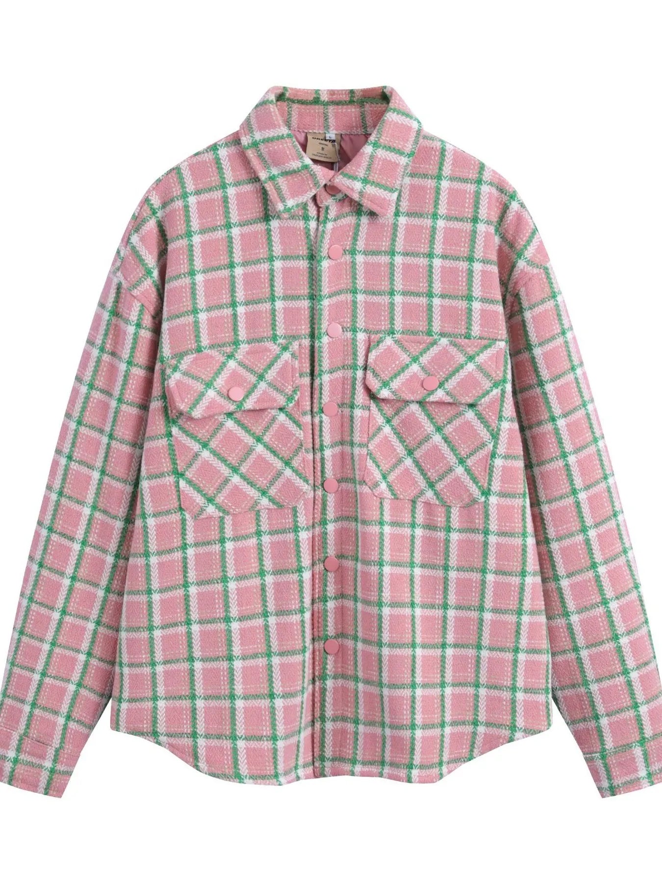Men's Oversized Plaid Collared Neck Shirt - Farnelli