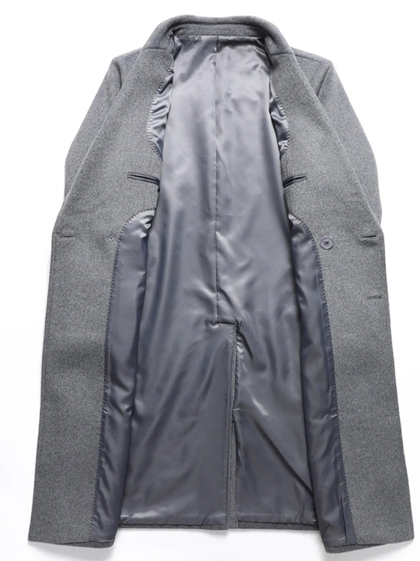 Men's Plus Size Double-Breasted Wool Overcoat - Farnelli