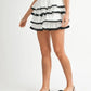 MABLE Poplin Ruffle Layered Contract Lace Trim Mini Skirt - Farnelli