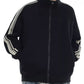 Men's Plus Size Striped Sleeve Zip-Up Sweatshirt - Farnelli