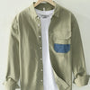 Men's Plus Size Button Up Long Sleeve Shirt - Green