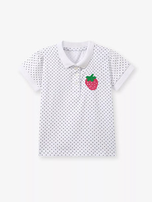 Children's Strawberry Polka Dot Polo - Farnelli