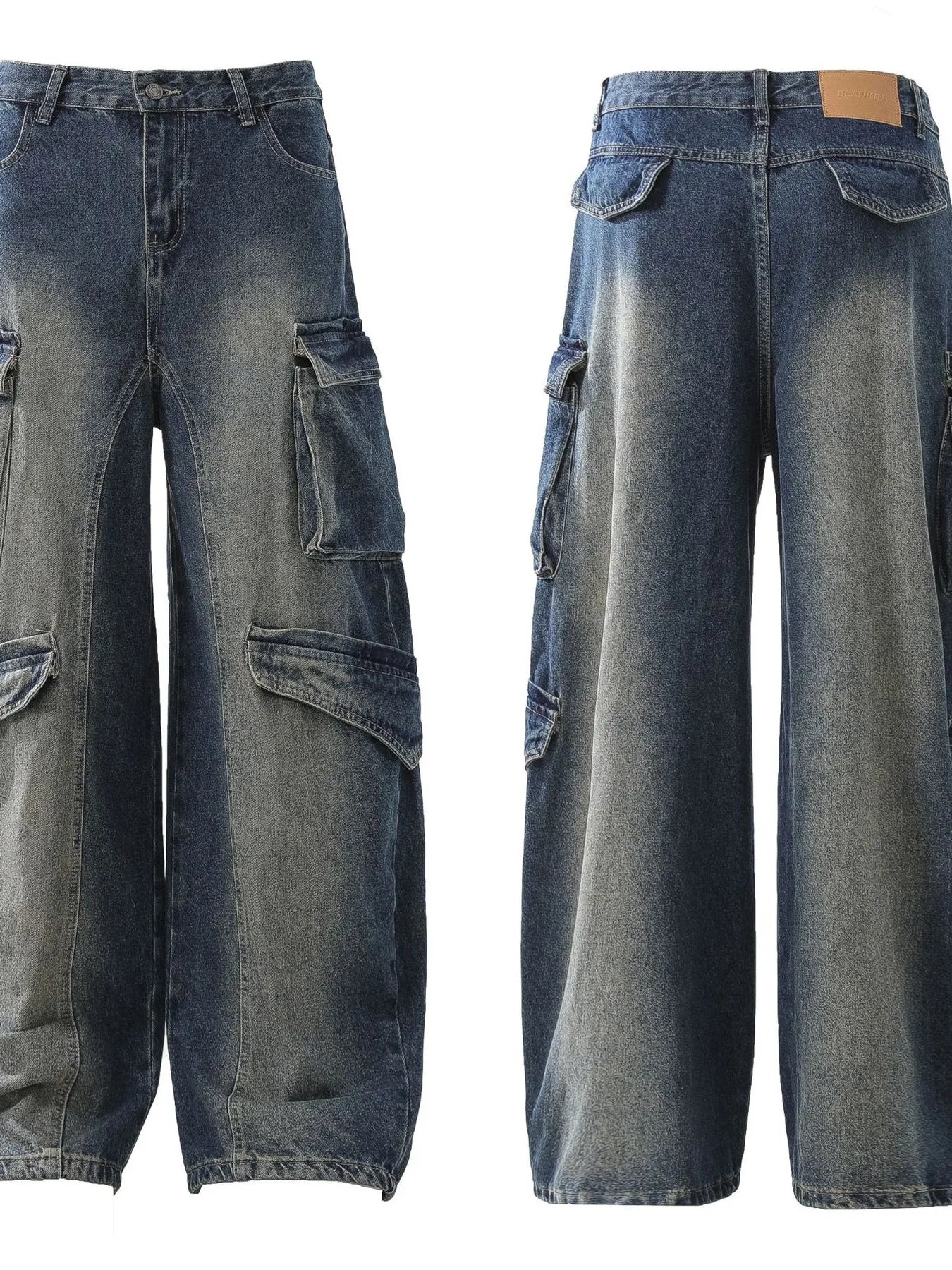 Men's Wide Leg Cargo Jeans - Farnelli