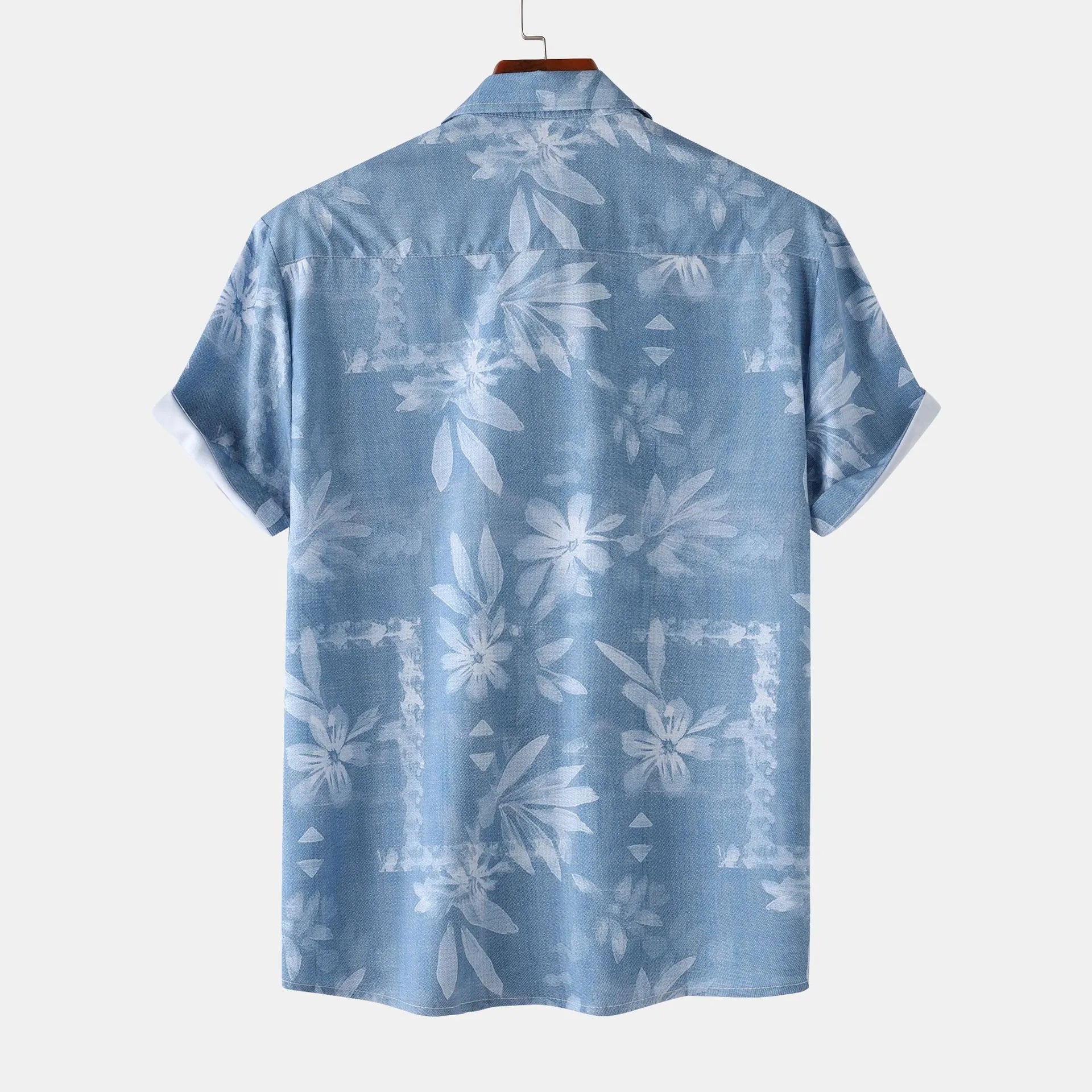Men's Print Short Sleeve Button-Up Shirt - Farnelli