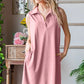 Heimish Full Size Ribbed Johnny Collar Sleeveless Dress - Farnelli