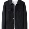 Men's Plus Size Casual Snap Down Jacket - Black