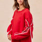 BiBi Bow Detail Sleeves Fleece Sweatshirt - Farnelli