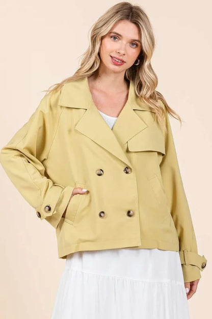 Mittoshop Double Breasted Long Sleeve Trench Coat Jacket - Farnelli