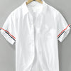 Men's Plus Size Button Up Short Sleeve Shirt - White