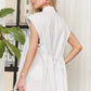 ADORA Solid Cap Sleeve Button Up Shirt - Farnelli