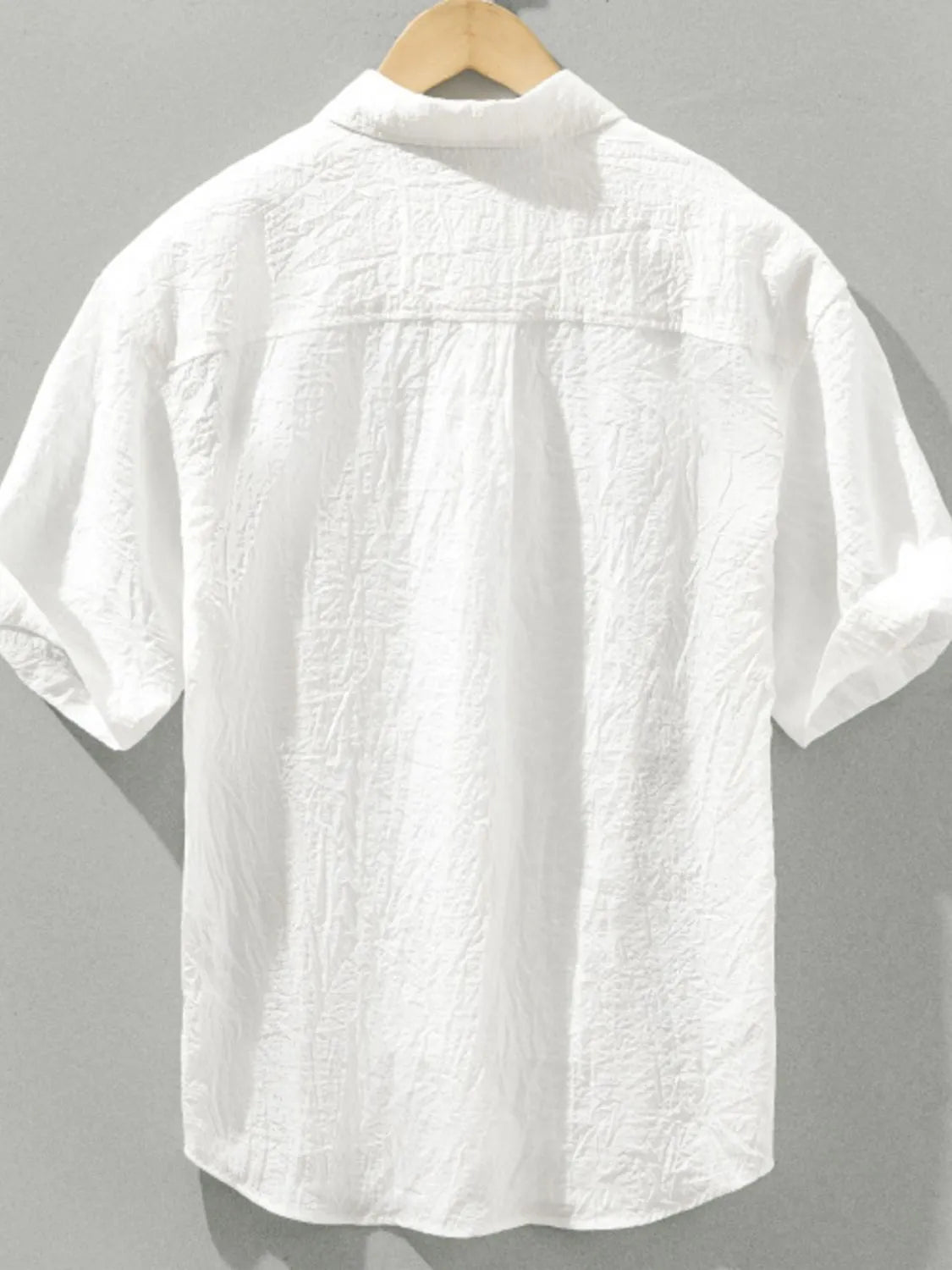 Men's Plus Size Textured Short Sleeve Casual Shirt - Farnelli