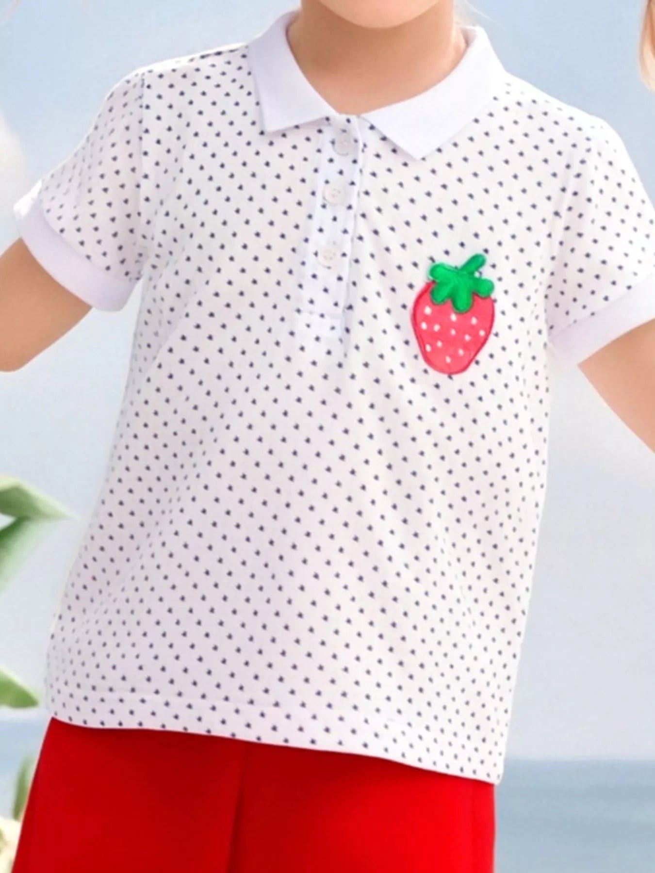Children's Strawberry Polka Dot Polo - Farnelli