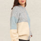 VERY J Color Block Mock Neck Drop Shoulder Sweater - Farnelli