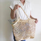 EcoFreax Beach tote handbag handmade natural raffia paper
