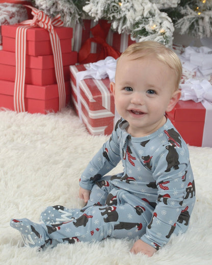 Bear Christmas Bamboo Baby Pajamas – Zipper Footie