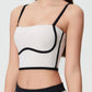 Millennia Contrast Trim Square Neck Active Cami with Detachable Chest Pads - Farnelli