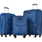 HouseOfZazla expandable softside luggage 3-piece set with spinner wheels in multiple colors