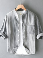 Men's Plus Size Button Up Long Sleeve Shirt - Farnelli