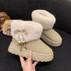 Round Toe Platform Boots - Ivory