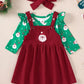 Children's Christmas Bodysuit and Overall Dress Set with Headband - Farnelli