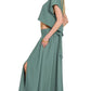 Zenana Heavy Woven Span Crop Tee & Skirt Set - Farnelli